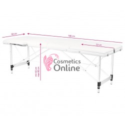 Pat de masaj 3 sectiuni structura aluminiu, model Comfort alb cod ACP 126968